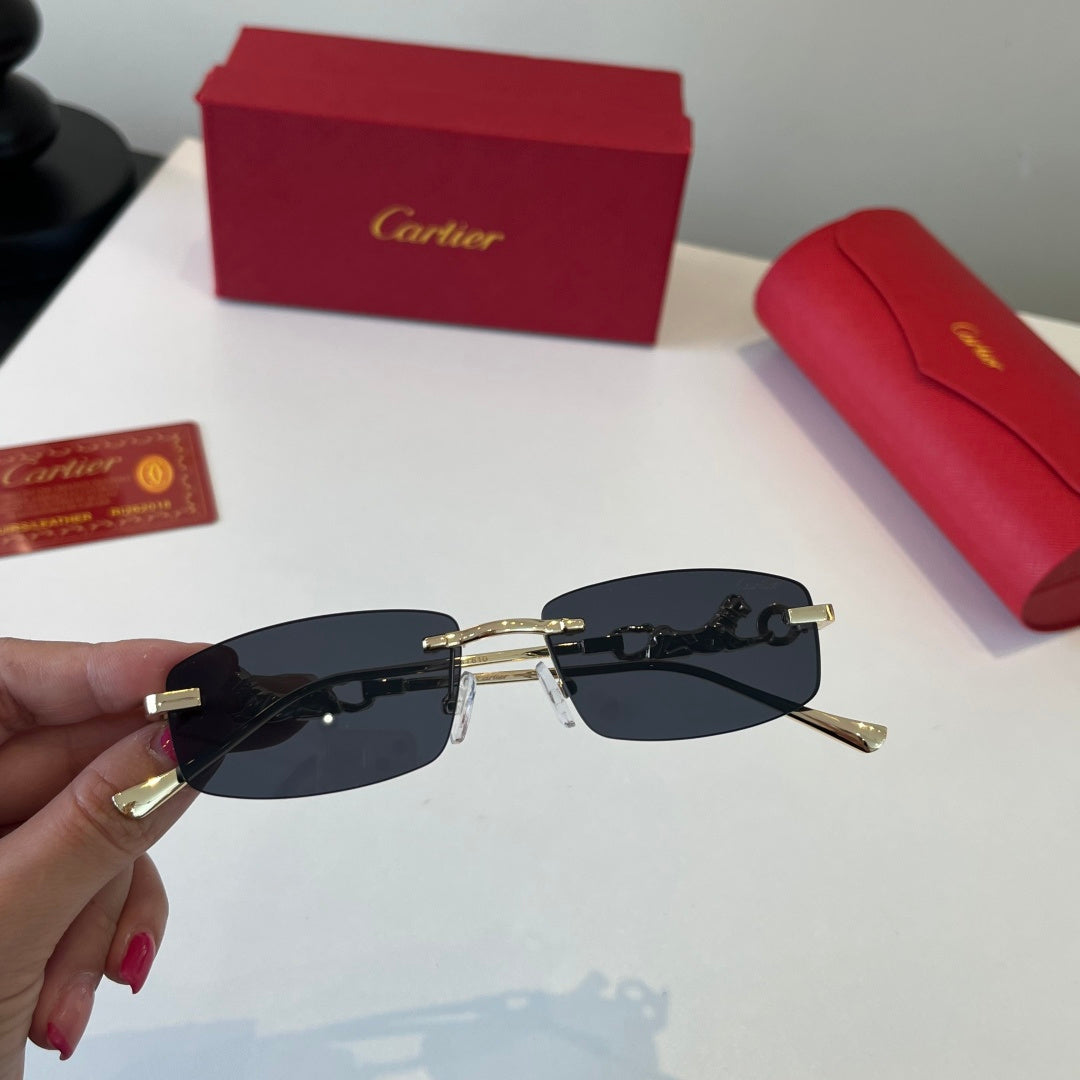 Cartier Lightweight Metal Rimless Silver Lens Sunglasses for Men & Wo - 493683 - detail image 5