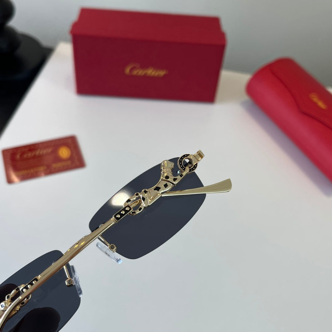 Cartier Lightweight Metal Rimless Silver Lens Sunglasses for Men & Wo - 432255 - detail image 7