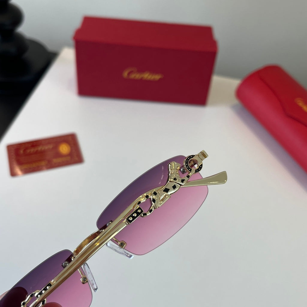 Cartier Lightweight Metal Rimless Silver Lens Sunglasses for Men & Wo - 432256 - detail image 6