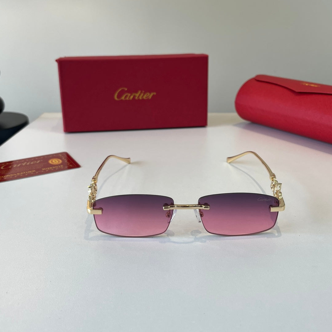 Cartier Lightweight Metal Rimless Silver Lens Sunglasses for Men & Wo - 432256 - detail image 2