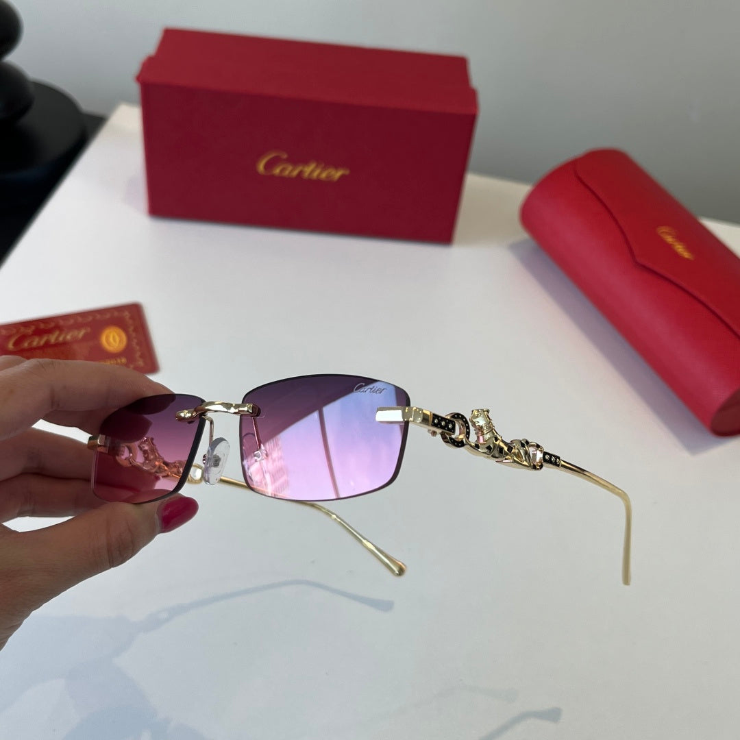 Cartier Lightweight Metal Rimless Silver Lens Sunglasses for Men & Wo - 432256 - detail image 8