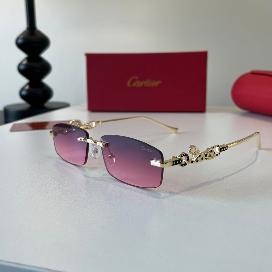 Cartier Lightweight Metal Rimless Silver Lens Sunglasses for Men & Wo - 432256 - detail image 3