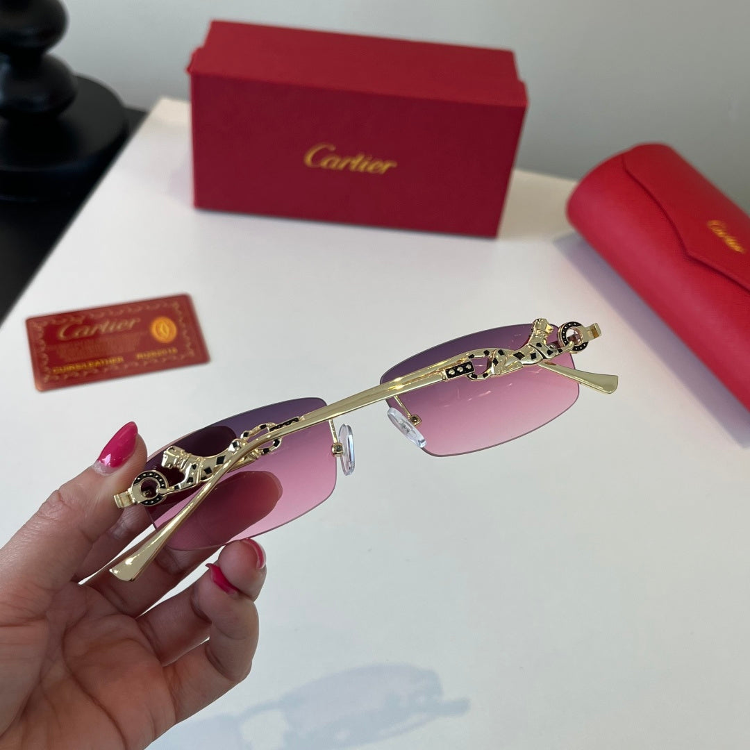 Cartier Lightweight Metal Rimless Silver Lens Sunglasses for Men & Wo - 432256 - detail image 7