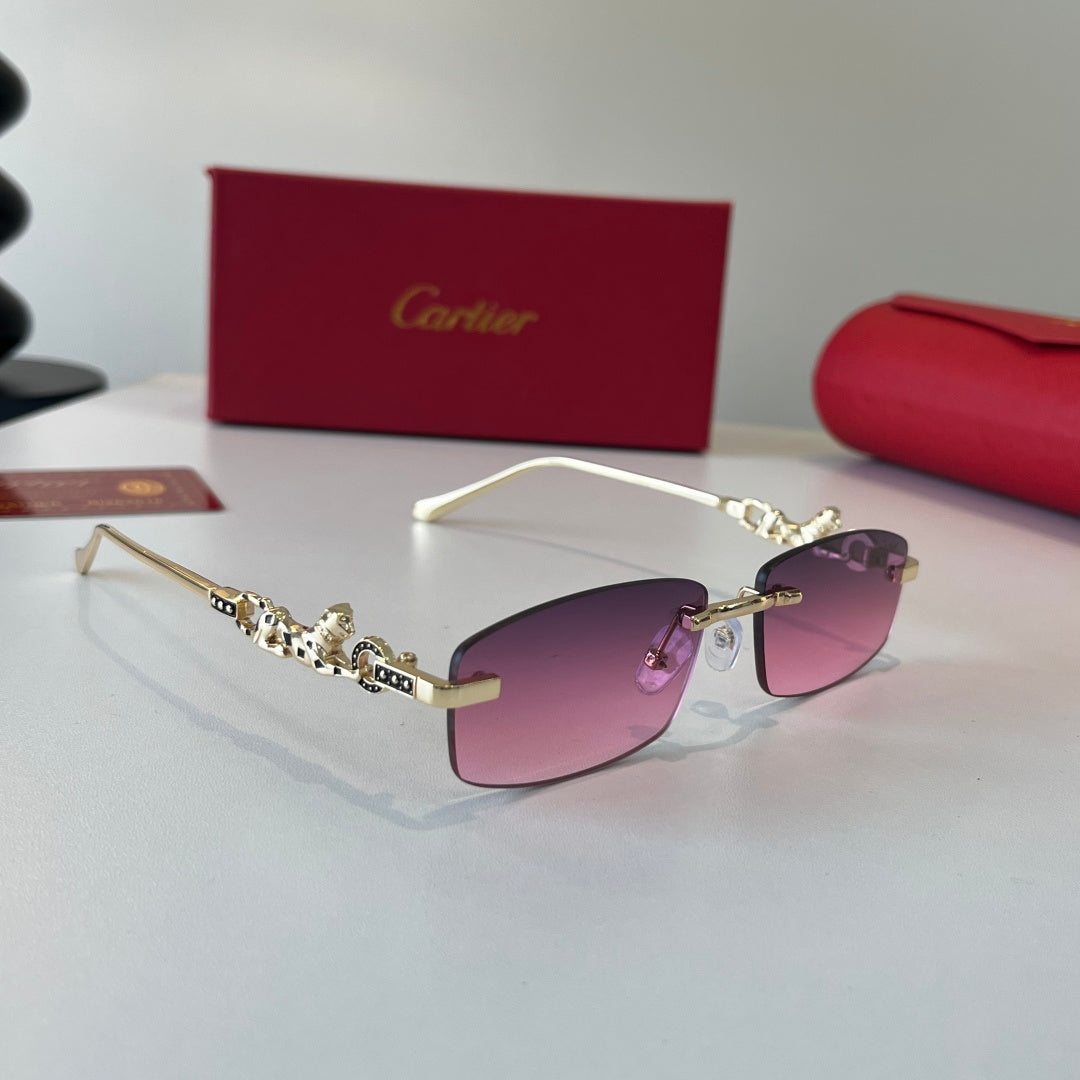 Cartier Lightweight Metal Rimless Silver Lens Sunglasses for Men & Wo - 432256
