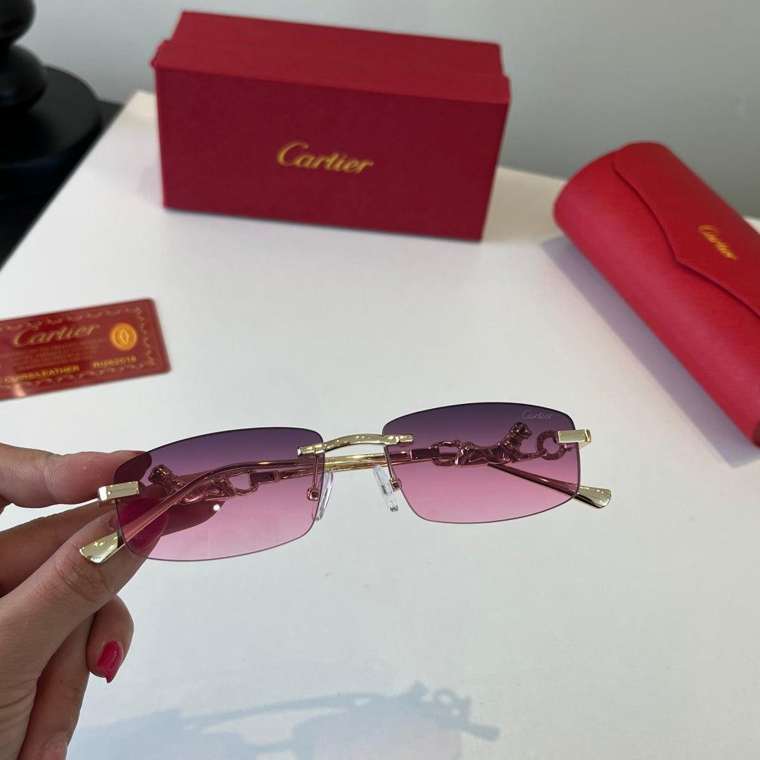 Cartier Lightweight Metal Rimless Silver Lens Sunglasses for Men & Wo - 432256 - detail image 4