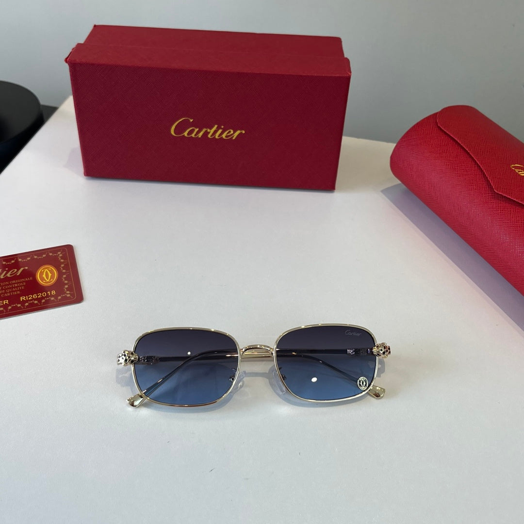 Cartier Lightweight Metal Rimless Blue Lens Sunglasses for Men & Wome - 432258 - detail image 4