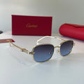 Cartier Lightweight Metal Rimless Blue Lens Sunglasses for Men & Wome - 493686