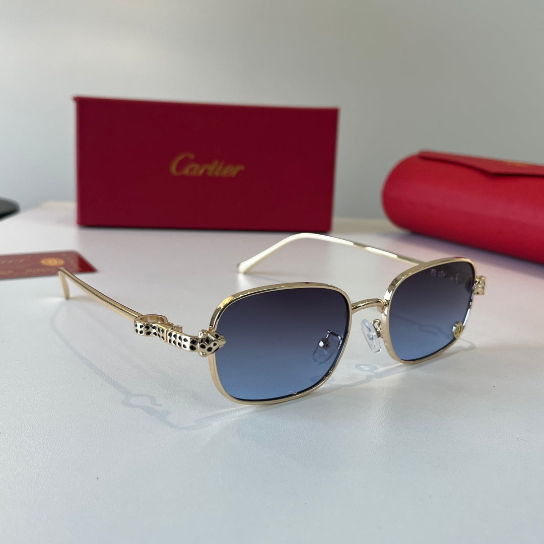 Cartier Lightweight Metal Rimless Blue Lens Sunglasses for Men & Wome - 432258