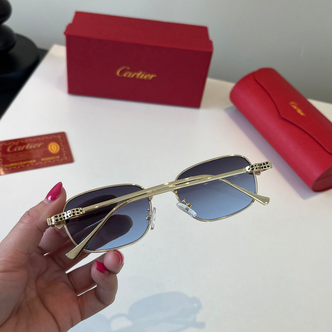 Cartier Lightweight Metal Rimless Blue Lens Sunglasses for Men & Wome - 493686 - detail image 8