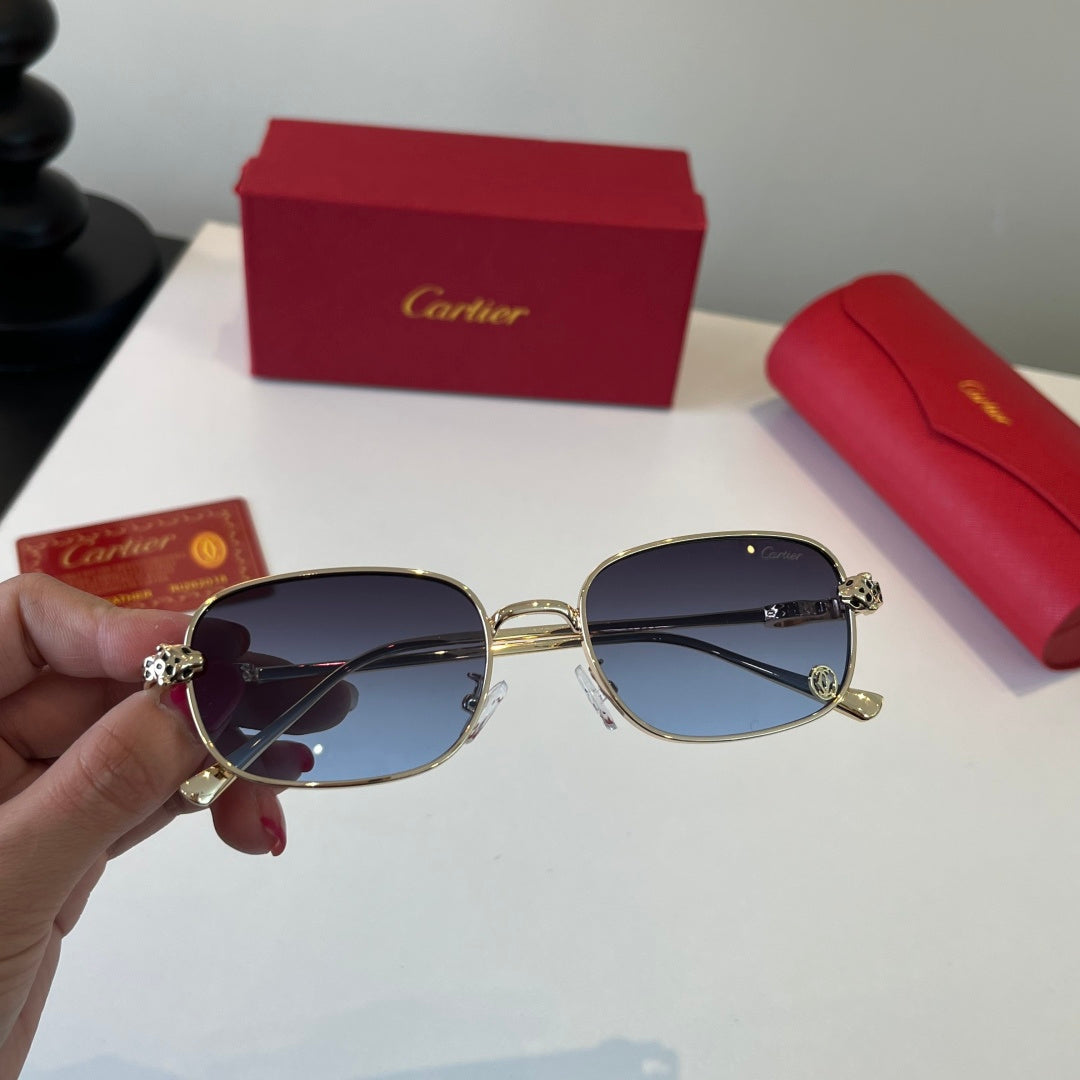 Cartier Lightweight Metal Rimless Blue Lens Sunglasses for Men & Wome - 493686 - detail image 5