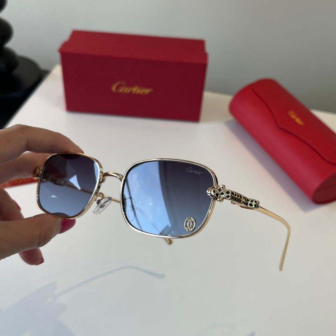 Cartier Lightweight Metal Rimless Blue Lens Sunglasses for Men & Wome - 432258 - detail image 9