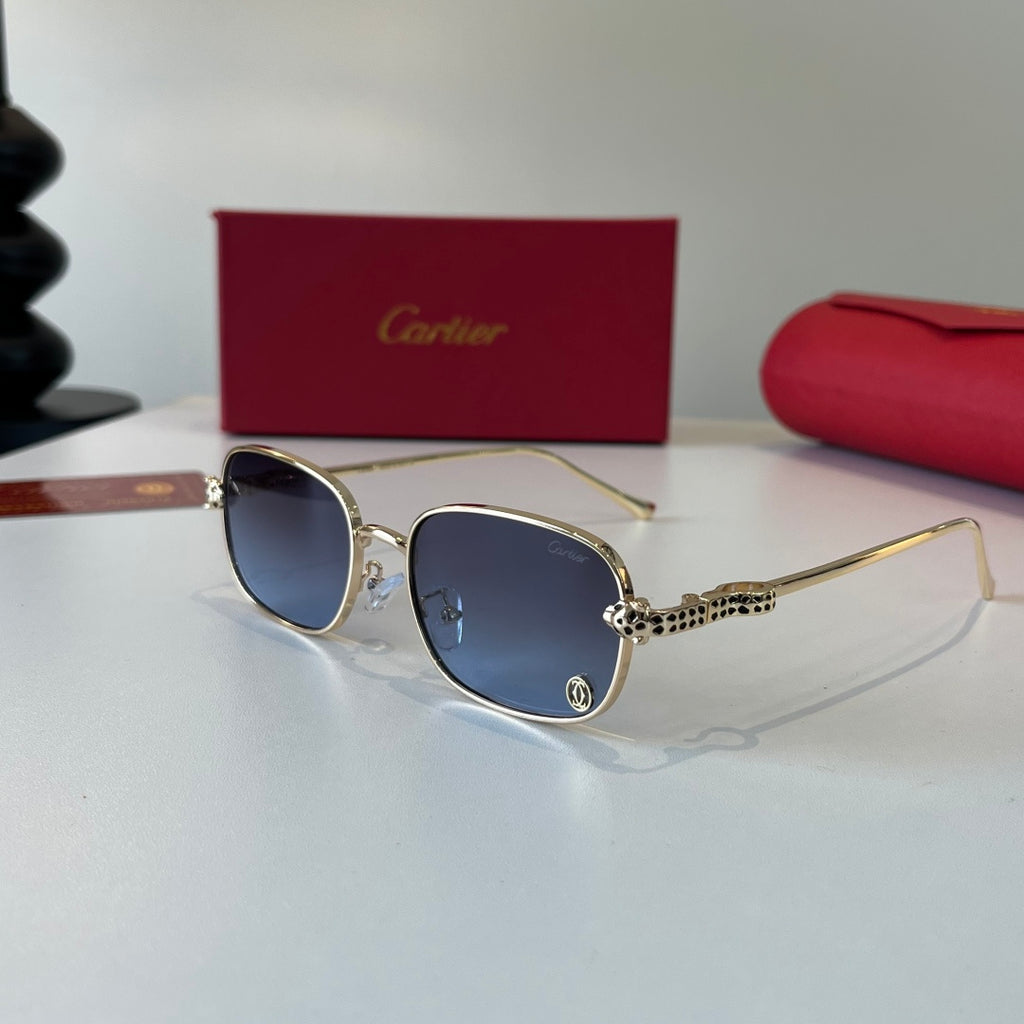 Cartier Lightweight Metal Rimless Blue Lens Sunglasses for Men & Wome - 432258 - detail image 3