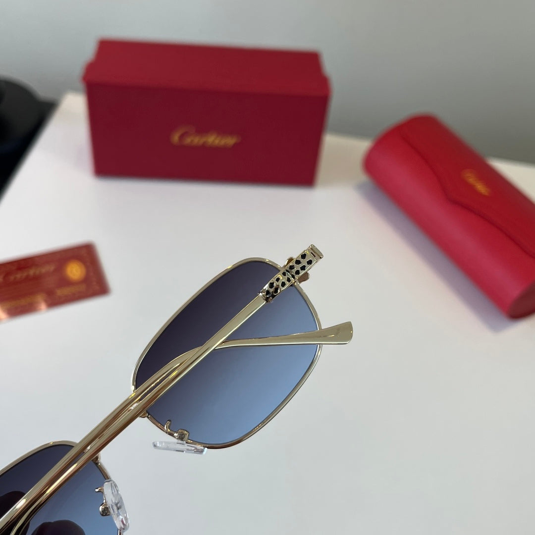 Cartier Lightweight Metal Rimless Blue Lens Sunglasses for Men & Wome - 432258 - detail image 7