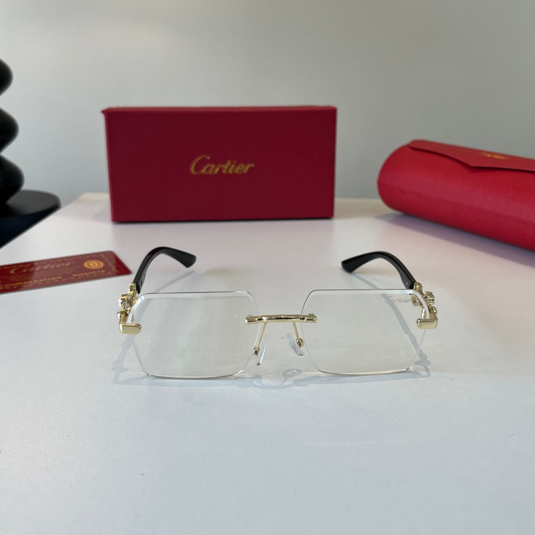 Cartier Lightweight Metal Rimless Silver Lens Sunglasses for Men & Wo - 493688 - detail image 2