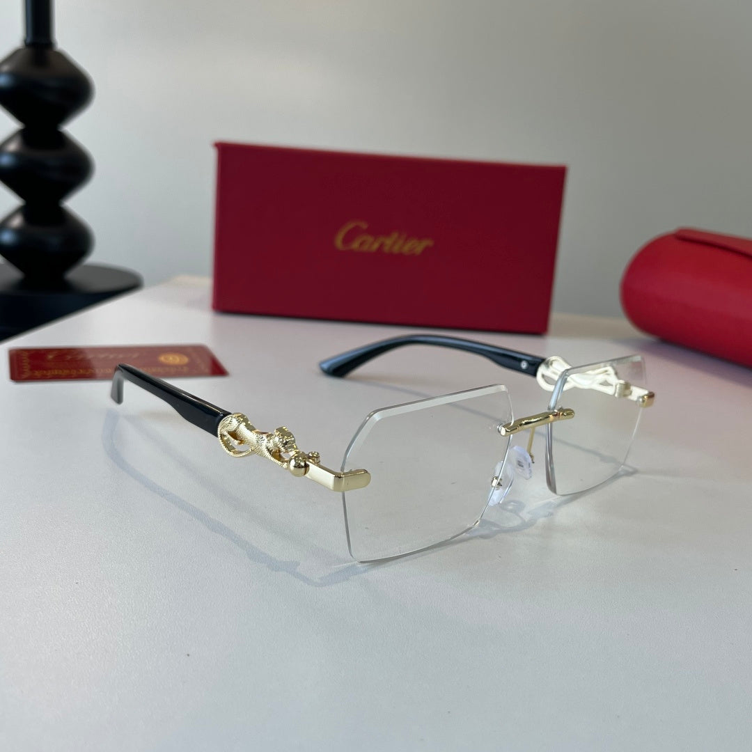 Cartier Lightweight Metal Rimless Silver Lens Sunglasses for Men & Wo - 432260