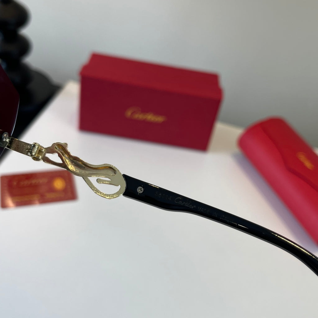 Cartier Lightweight Metal Rimless Silver Lens Sunglasses for Men & Wo - 493689 - detail image 9