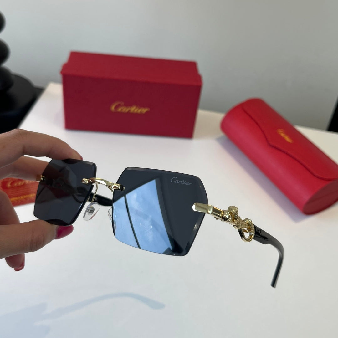 Cartier Lightweight Metal Rimless Silver Lens Sunglasses for Men & Wo - 432261 - detail image 10