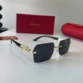 Cartier Lightweight Metal Rimless Silver Lens Sunglasses for Men & Wo - 493689