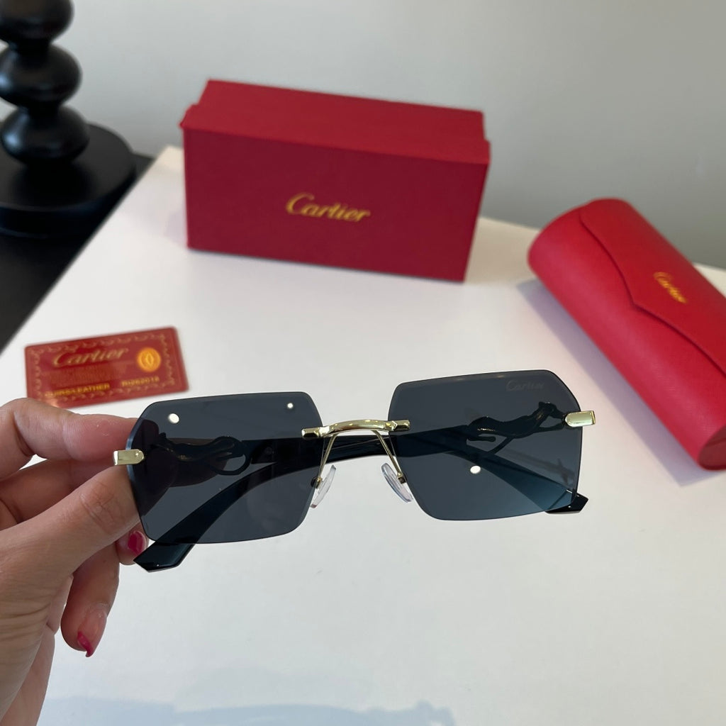 Cartier Lightweight Metal Rimless Silver Lens Sunglasses for Men & Wo - 493689 - detail image 5