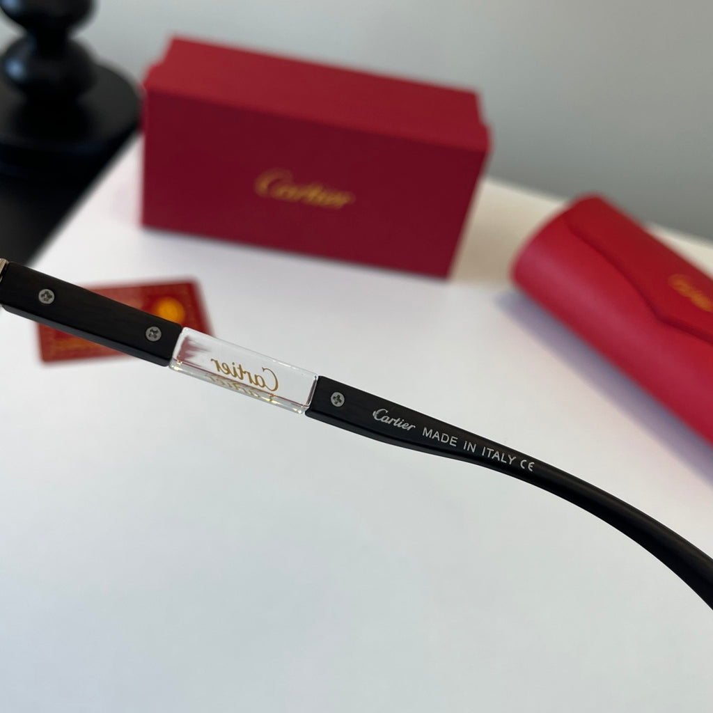 Cartier Lightweight Metal Rimless Blue Lens Sunglasses for Men & Wome - 432263 - detail image 10