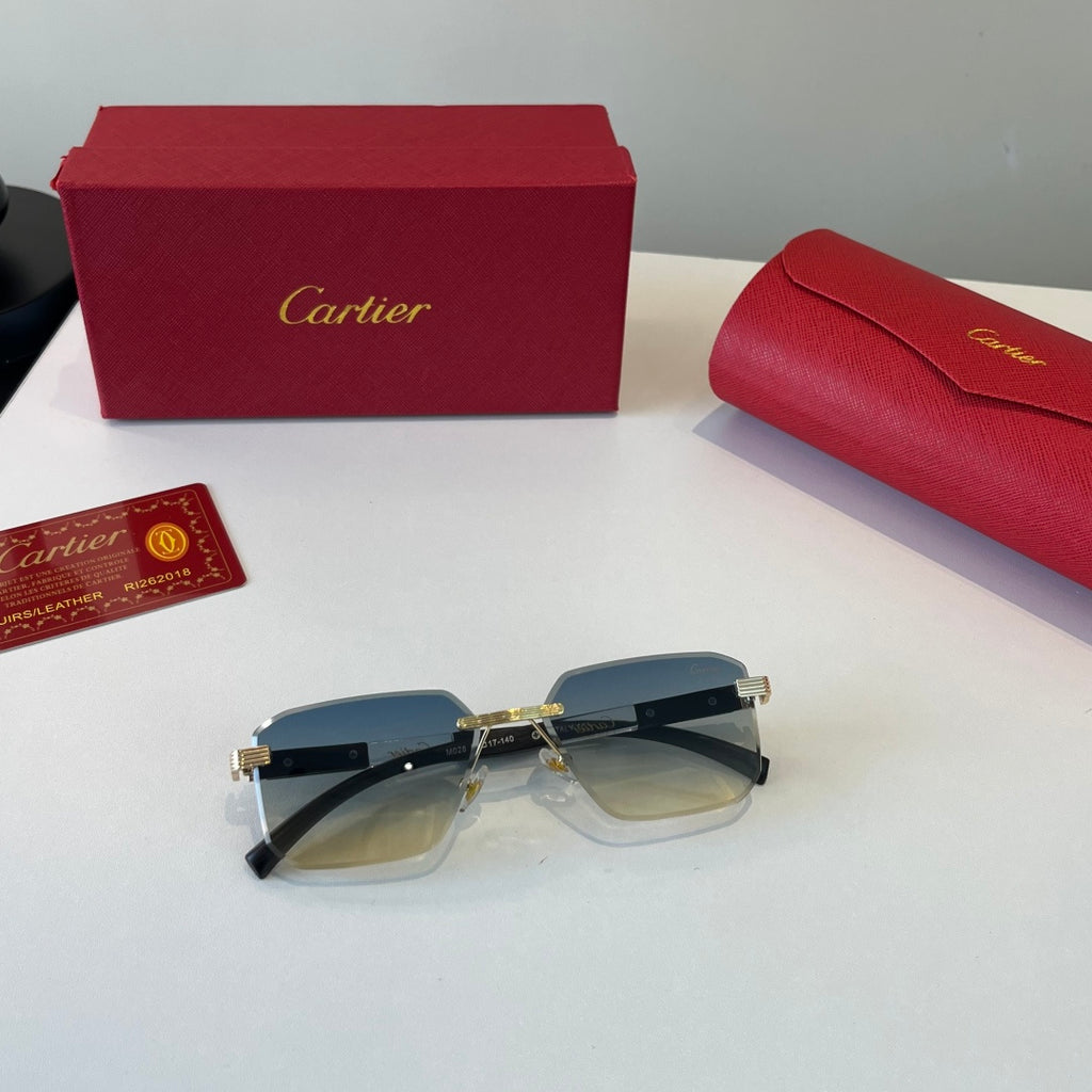 Cartier Lightweight Metal Rimless Silver Lens Sunglasses for Men & Wo - 432264 - detail image 5