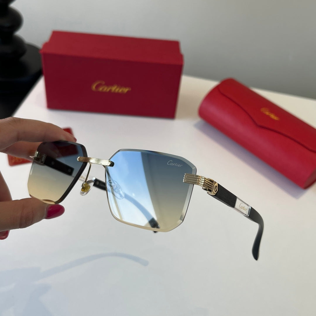 Cartier Lightweight Metal Rimless Silver Lens Sunglasses for Men & Wo - 432264 - detail image 4