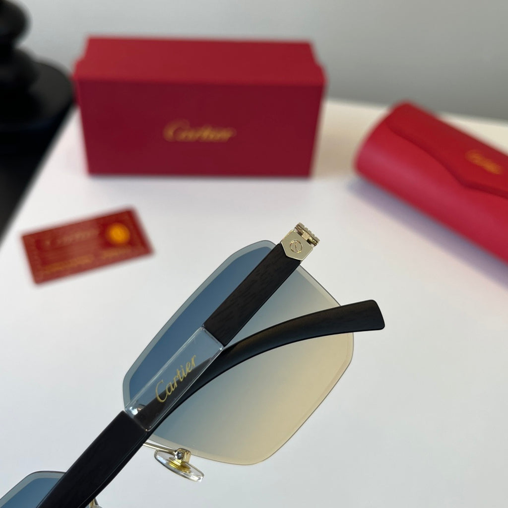 Cartier Lightweight Metal Rimless Silver Lens Sunglasses for Men & Wo - 432264 - detail image 8