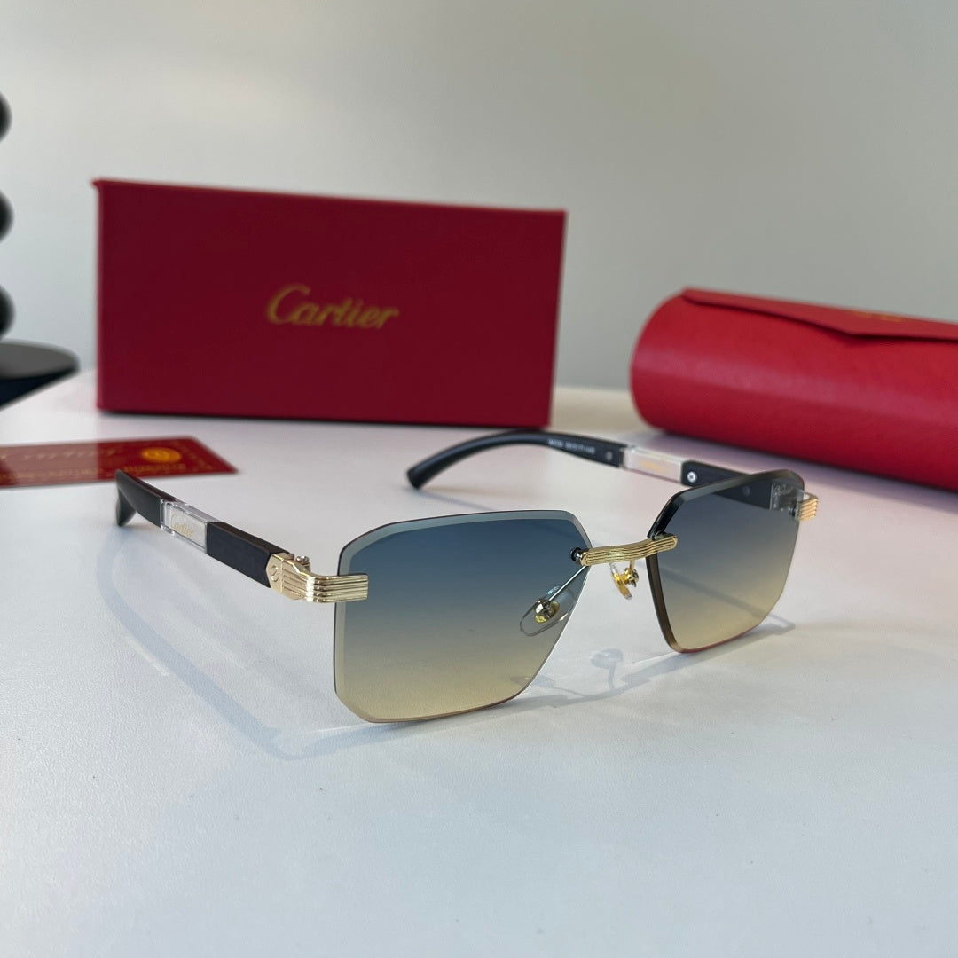 Cartier Lightweight Metal Rimless Silver Lens Sunglasses for Men & Wo - 432264