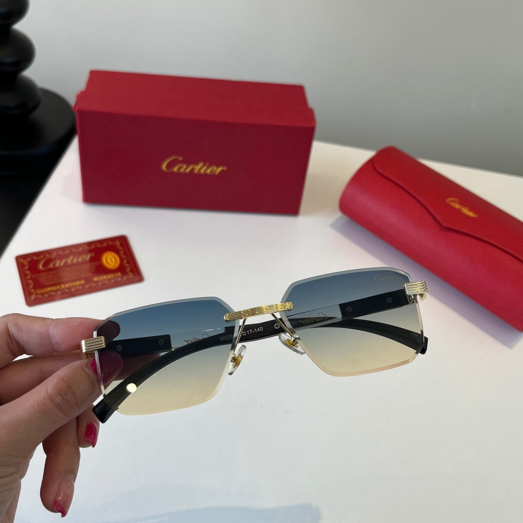 Cartier Lightweight Metal Rimless Silver Lens Sunglasses for Men & Wo - 432264 - detail image 6