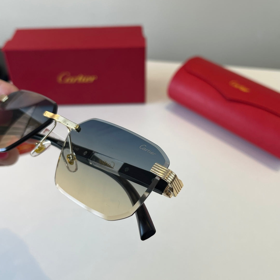 Cartier Lightweight Metal Rimless Silver Lens Sunglasses for Men & Wo - 432264 - detail image 7