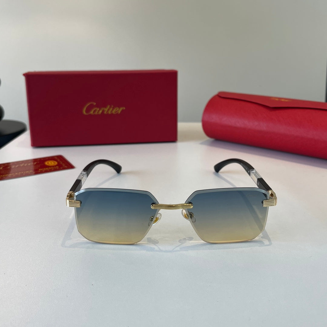 Cartier Lightweight Metal Rimless Silver Lens Sunglasses for Men & Wo - 432264 - detail image 2