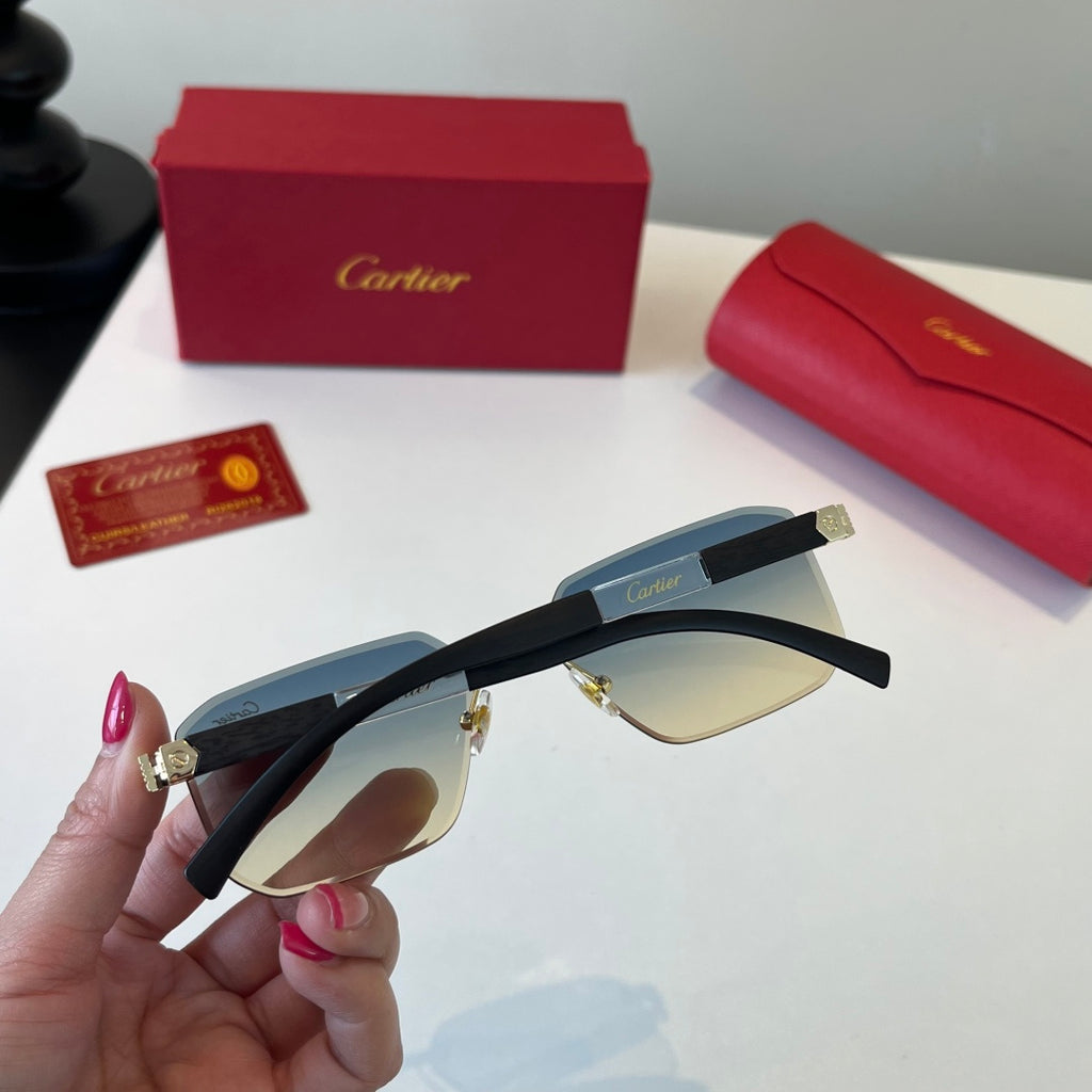 Cartier Lightweight Metal Rimless Silver Lens Sunglasses for Men & Wo - 432264 - detail image 9