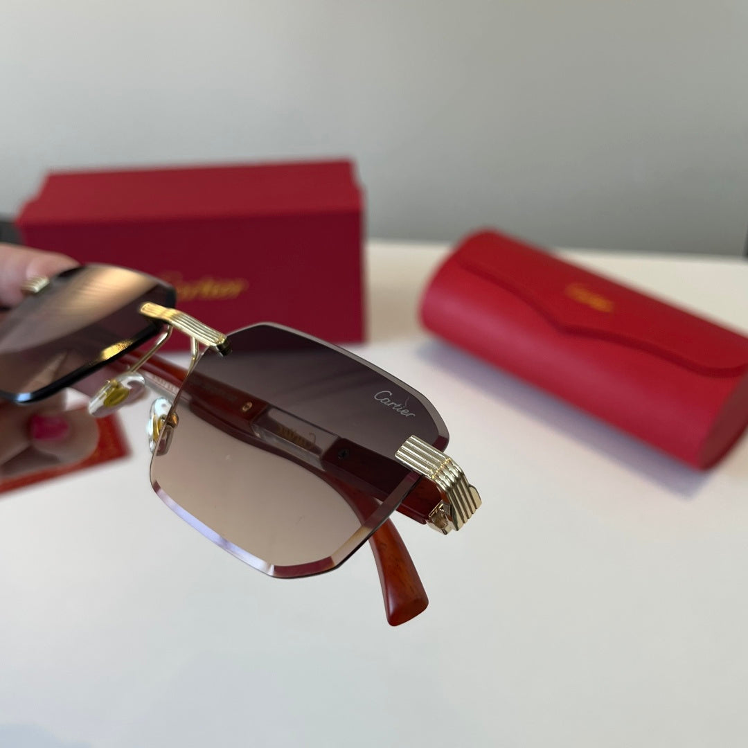 Cartier Lightweight Metal Rimless Silver Lens Sunglasses for Men & Wo - 432265 - detail image 6