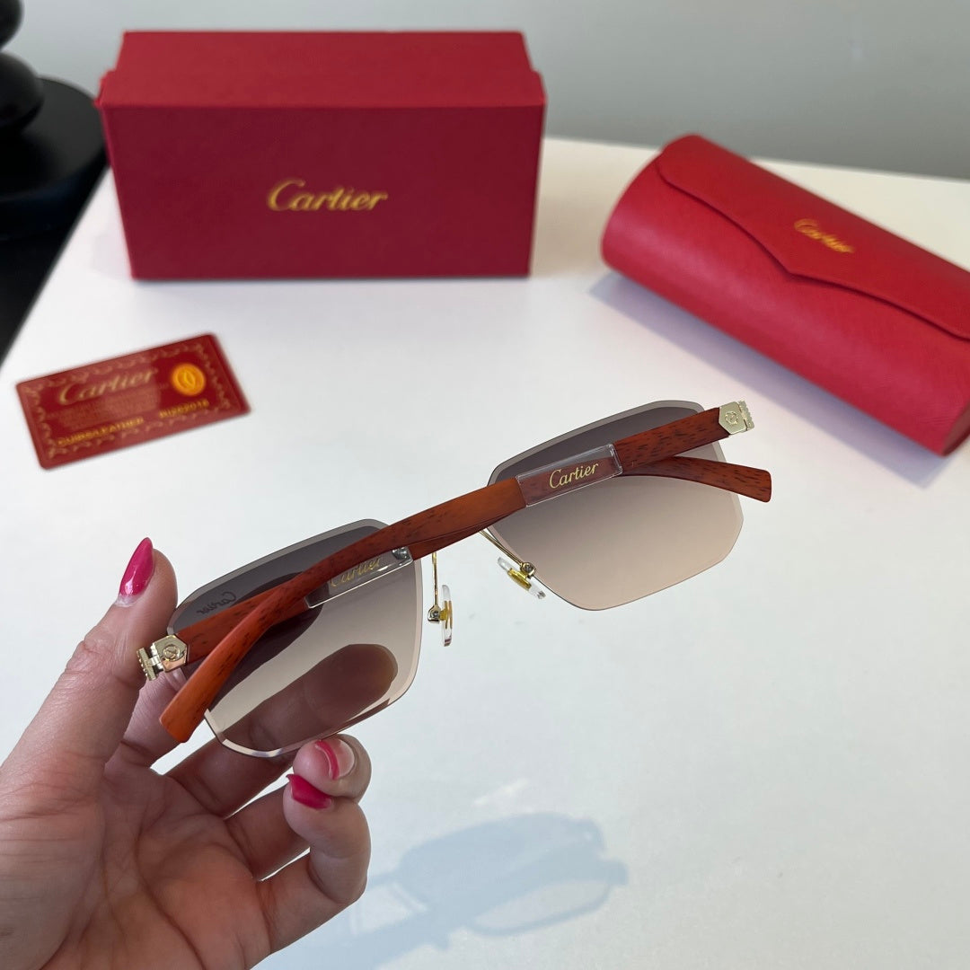 Cartier Lightweight Metal Rimless Silver Lens Sunglasses for Men & Wo - 493693 - detail image 8