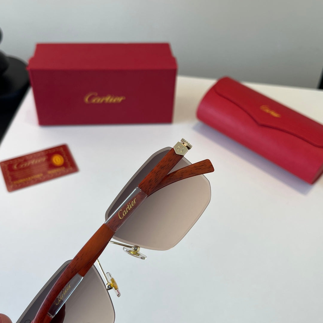 Cartier Lightweight Metal Rimless Silver Lens Sunglasses for Men & Wo - 432265 - detail image 7