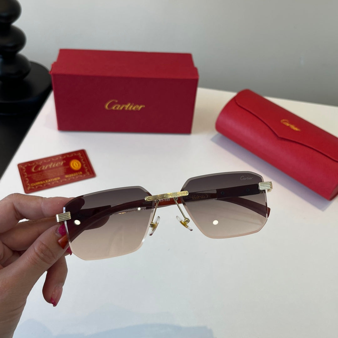 Cartier Lightweight Metal Rimless Silver Lens Sunglasses for Men & Wo - 432265 - detail image 5