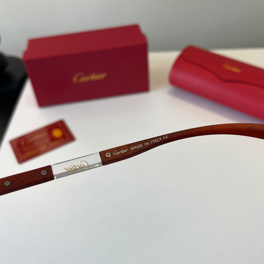 Cartier Lightweight Metal Rimless Silver Lens Sunglasses for Men & Wo - 493693 - detail image 10