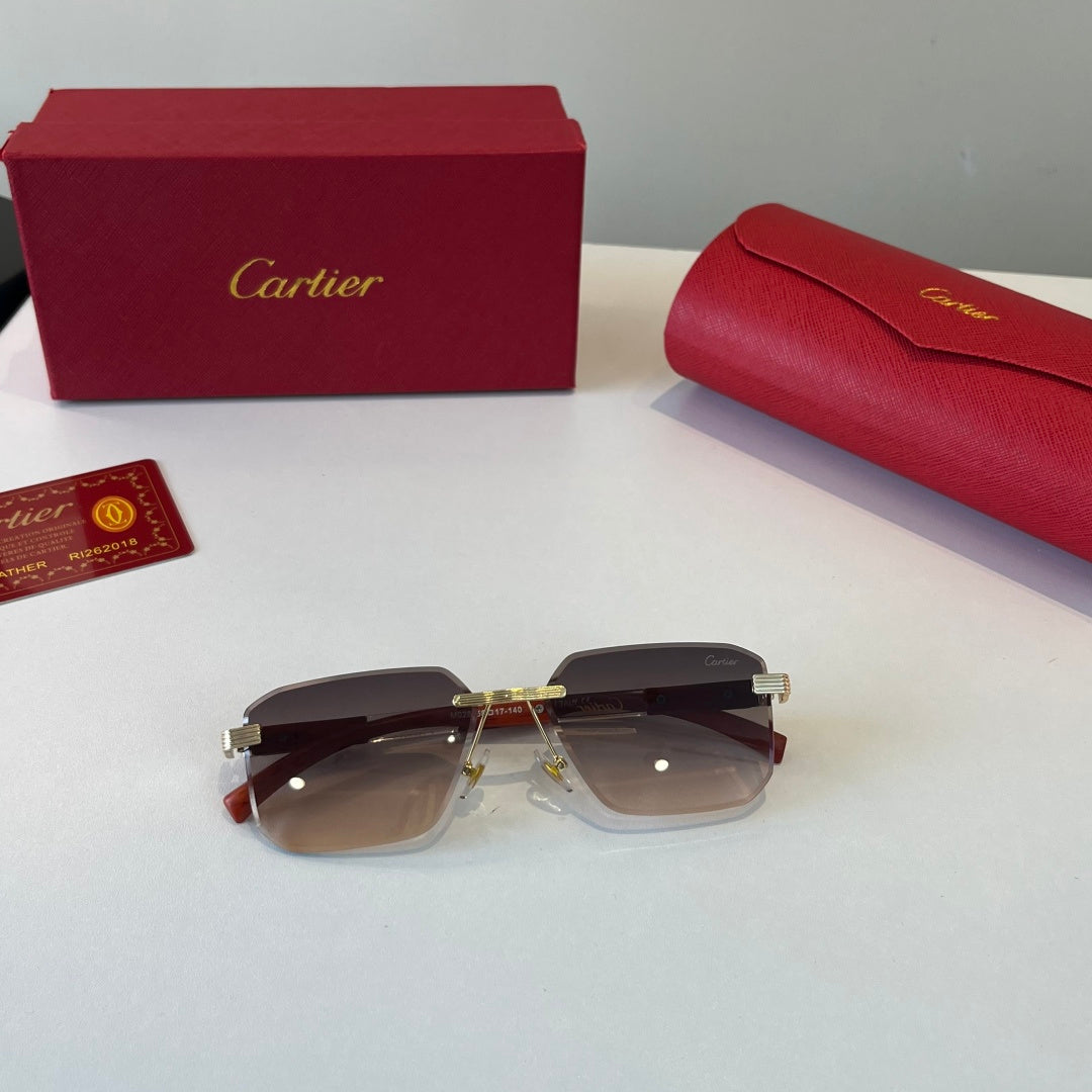 Cartier Lightweight Metal Rimless Silver Lens Sunglasses for Men & Wo - 432265 - detail image 4