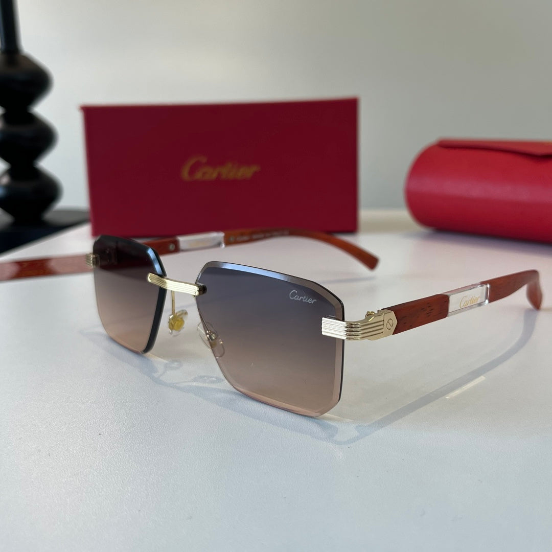 Cartier Lightweight Metal Rimless Silver Lens Sunglasses for Men & Wo - 432265 - detail image 3