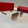 Cartier Lightweight Metal Rimless Brown Lens Sunglasses for Men & Wom - 415927