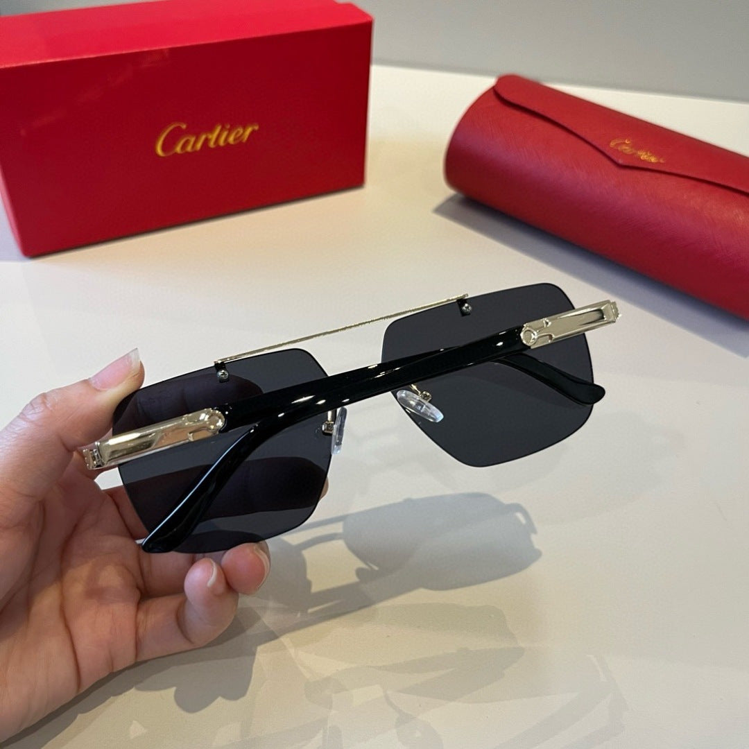 Cartier Lightweight Metal Rimless Silver Lens Sunglasses for Men & Wo - 415928 - detail image 6