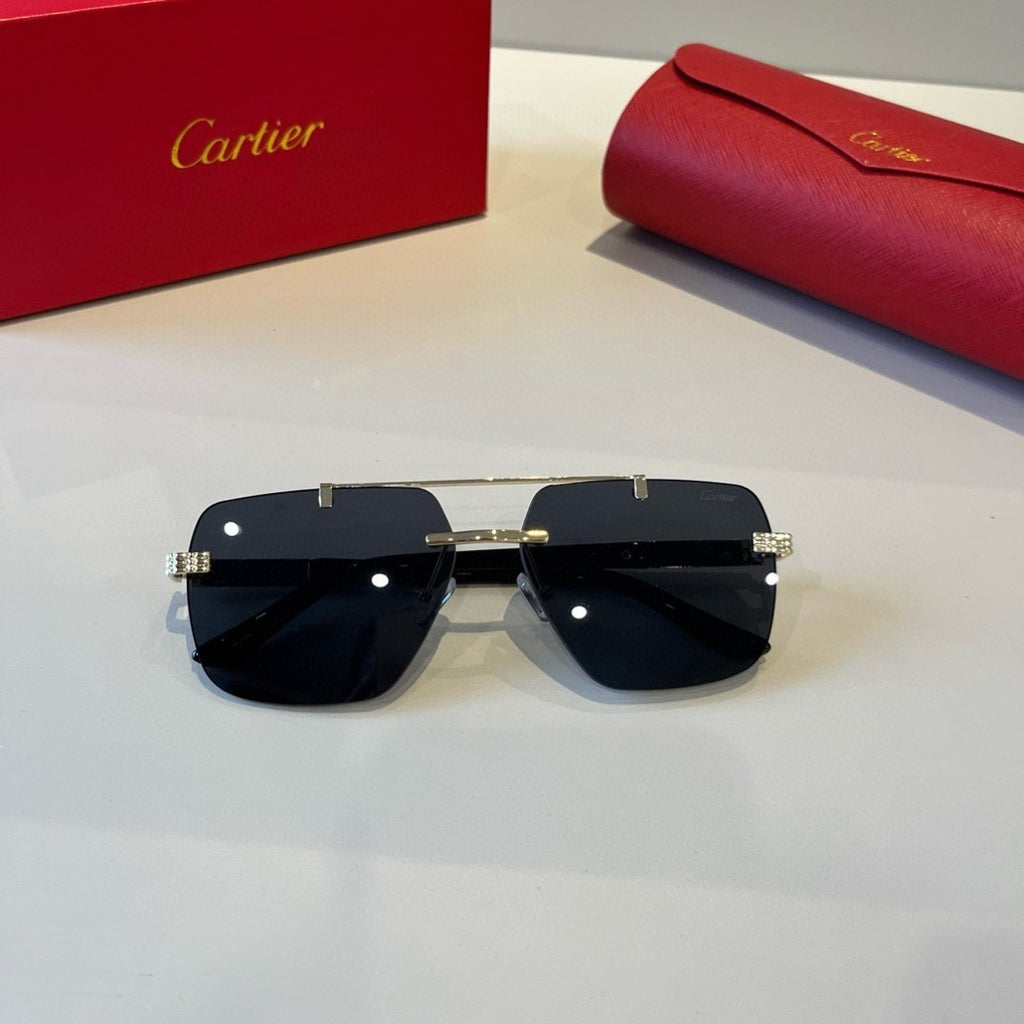 Cartier Lightweight Metal Rimless Silver Lens Sunglasses for Men & Wo - 487286 - detail image 7