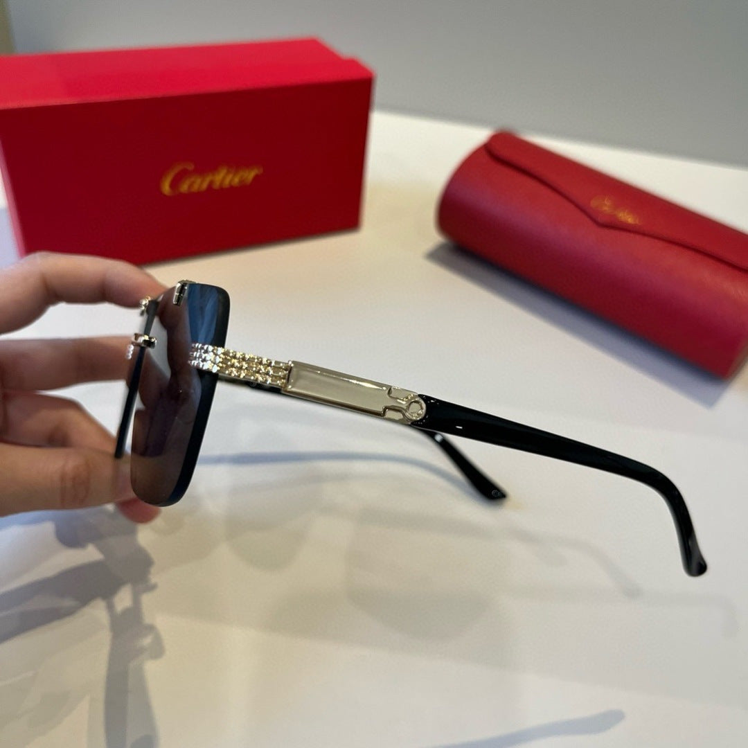 Cartier Lightweight Metal Rimless Silver Lens Sunglasses for Men & Wo - 415928 - detail image 8