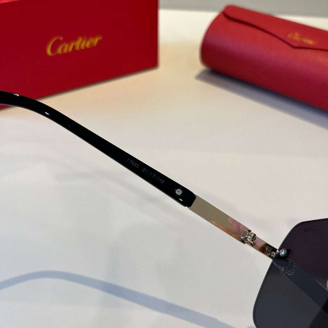 Cartier Lightweight Metal Rimless Silver Lens Sunglasses for Men & Wo - 415928 - detail image 10