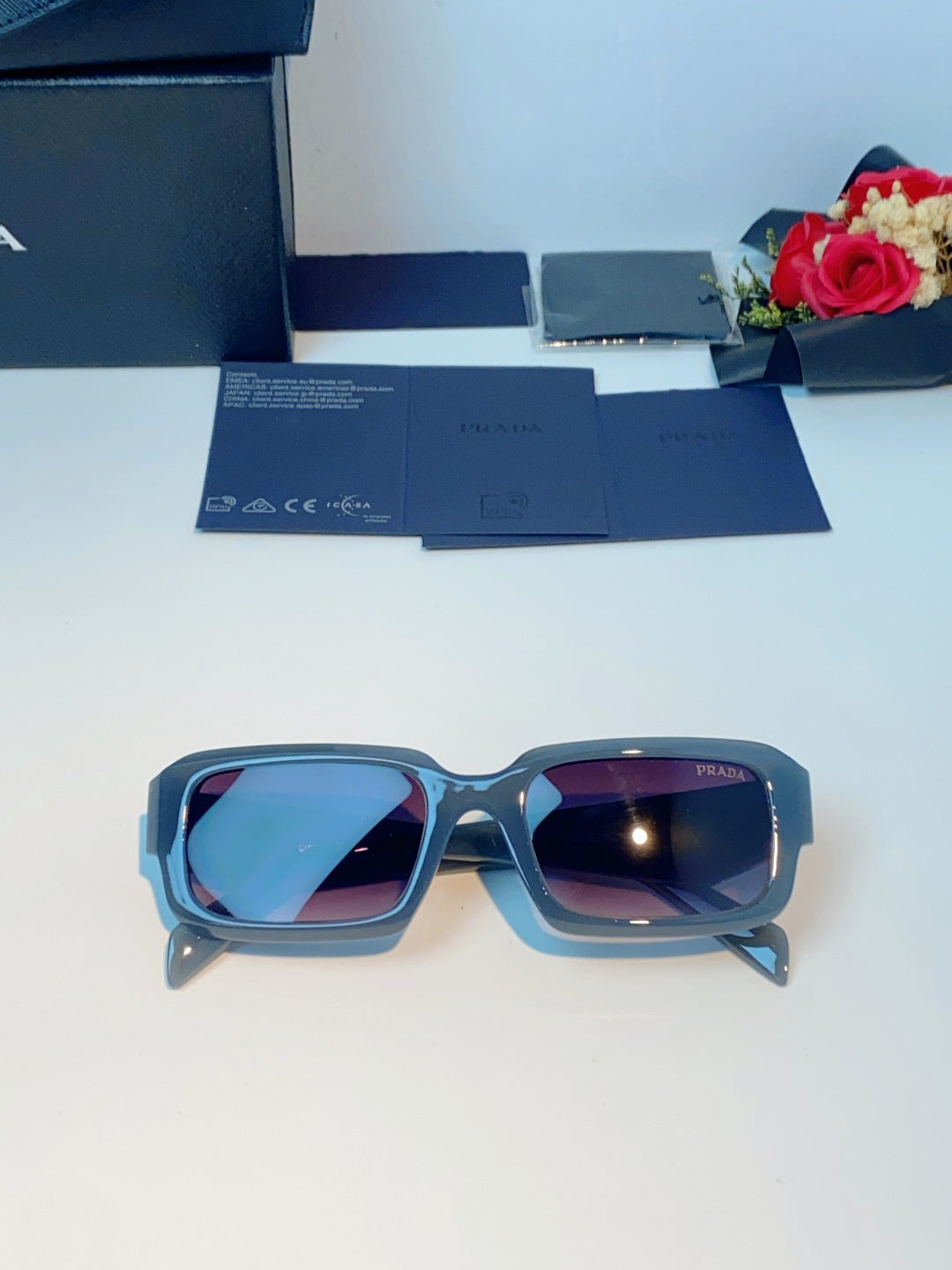 Prada Square Purple Lens Sunglasses for Men & Women - detail image 10