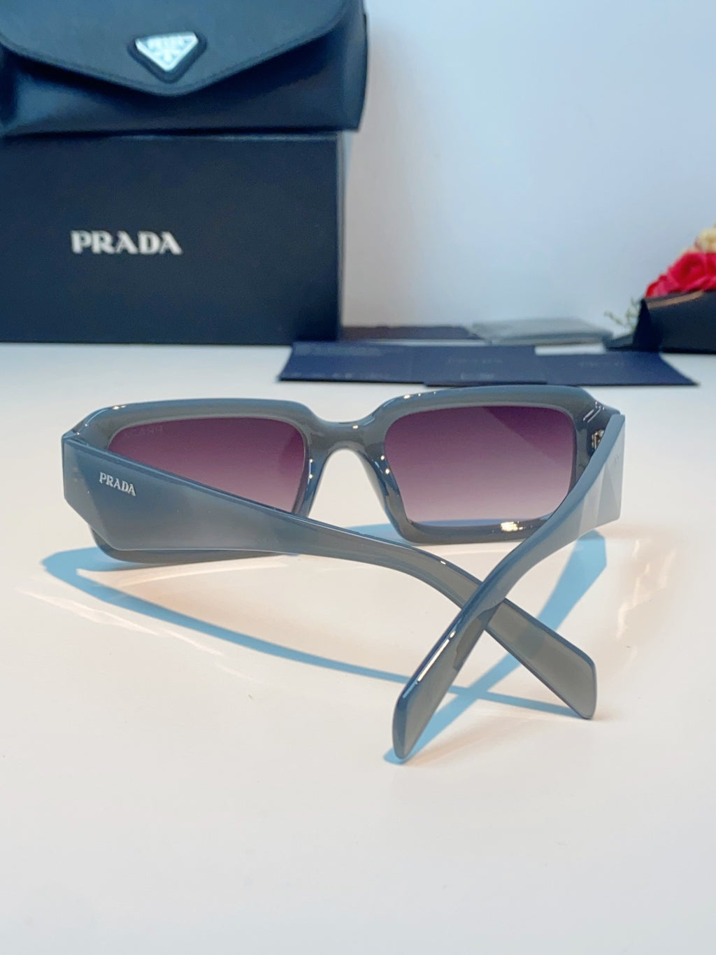 Prada Square Purple Lens Sunglasses for Men & Women - detail image 3