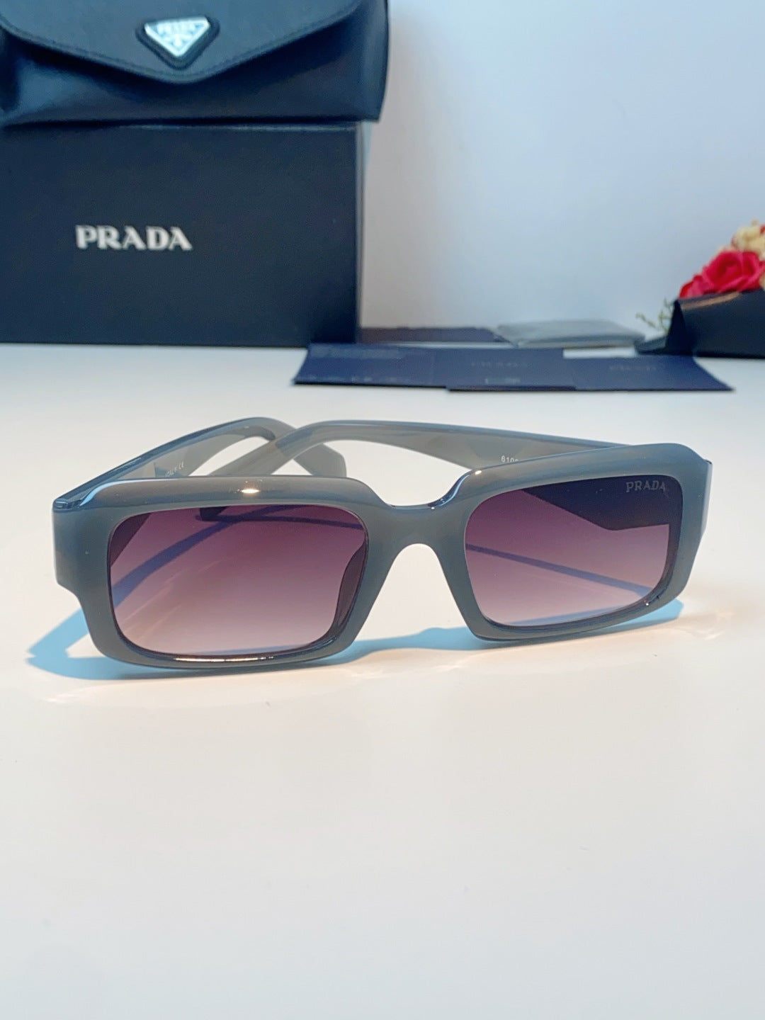 Prada Square Purple Lens Sunglasses for Men & Women - detail image 2