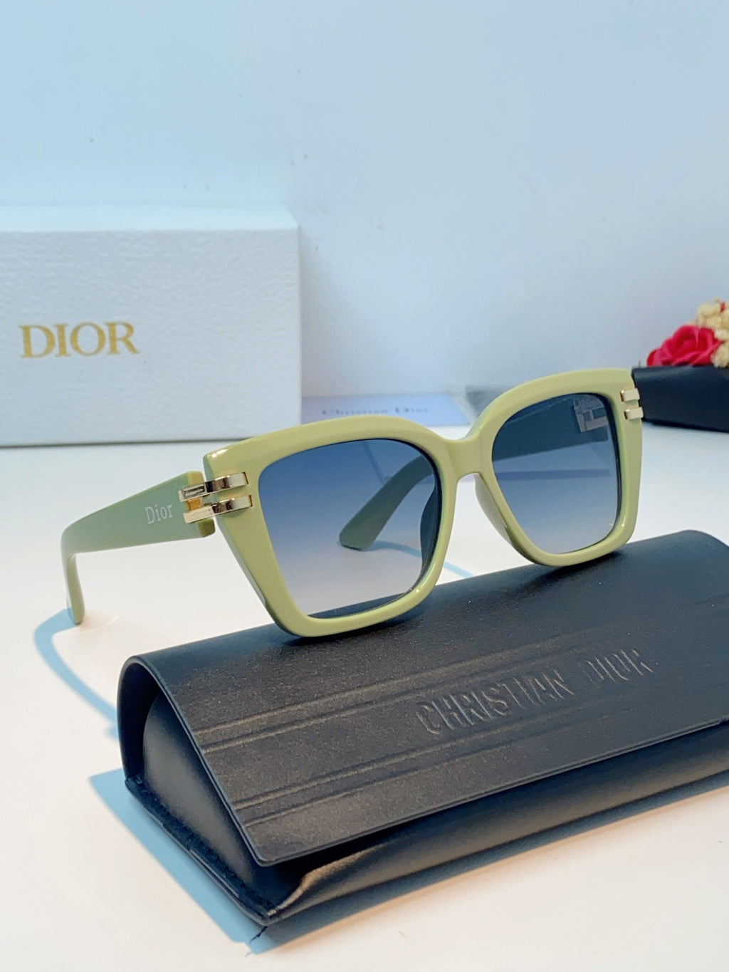 Dior Metal Square Brown Lens Sunglasses for Men & Women - detail image 10