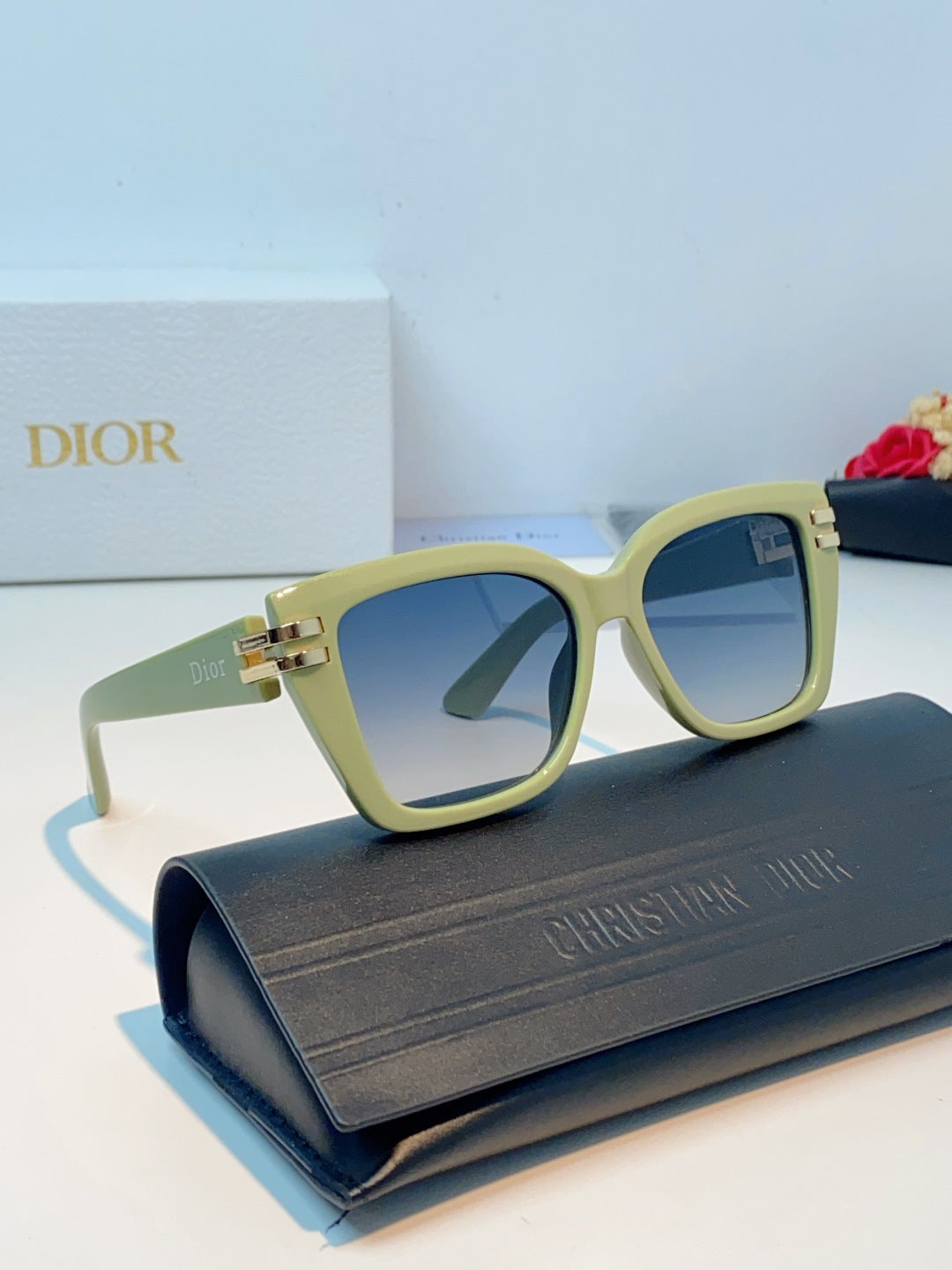 Dior Metal Square Brown Lens Sunglasses for Men & Women - detail image 10