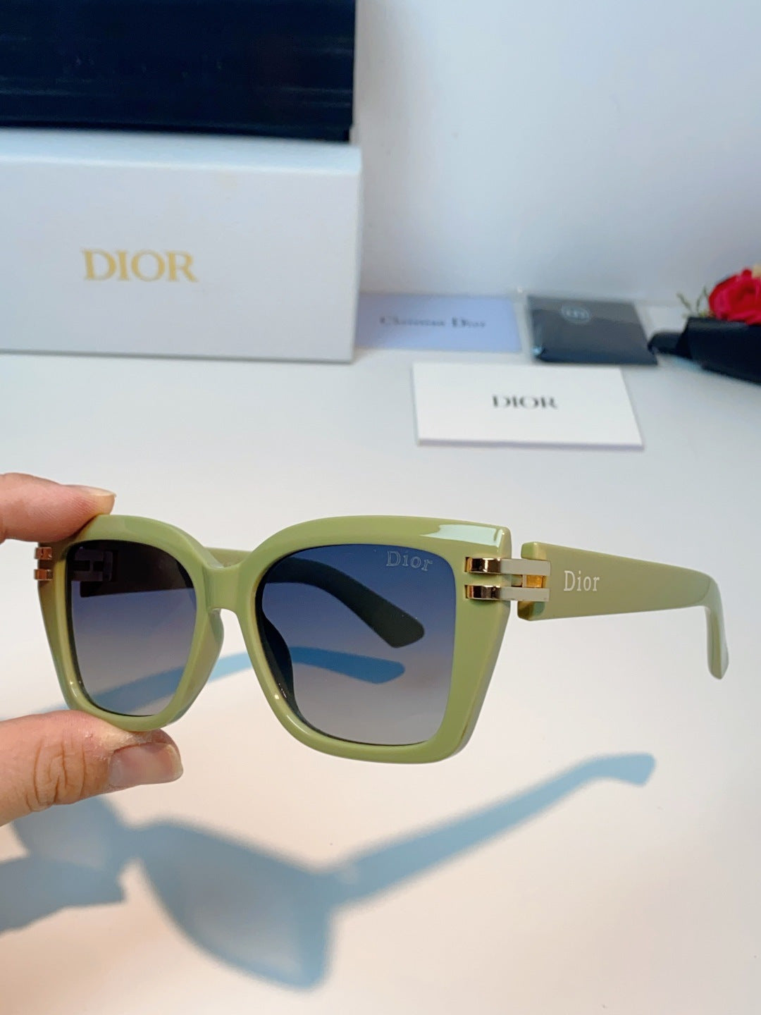 Dior Metal Square Brown Lens Sunglasses for Men & Women - detail image 6